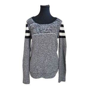 Sam Edelman Black and White Striped Wool Blend Sweater  Size Med